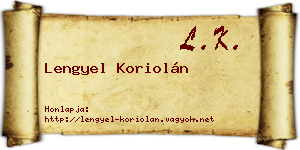 Lengyel Koriolán névjegykártya